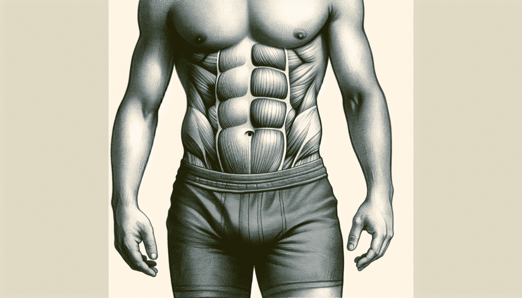 Illustration of a man's body with increased fat and reduced muscle mass