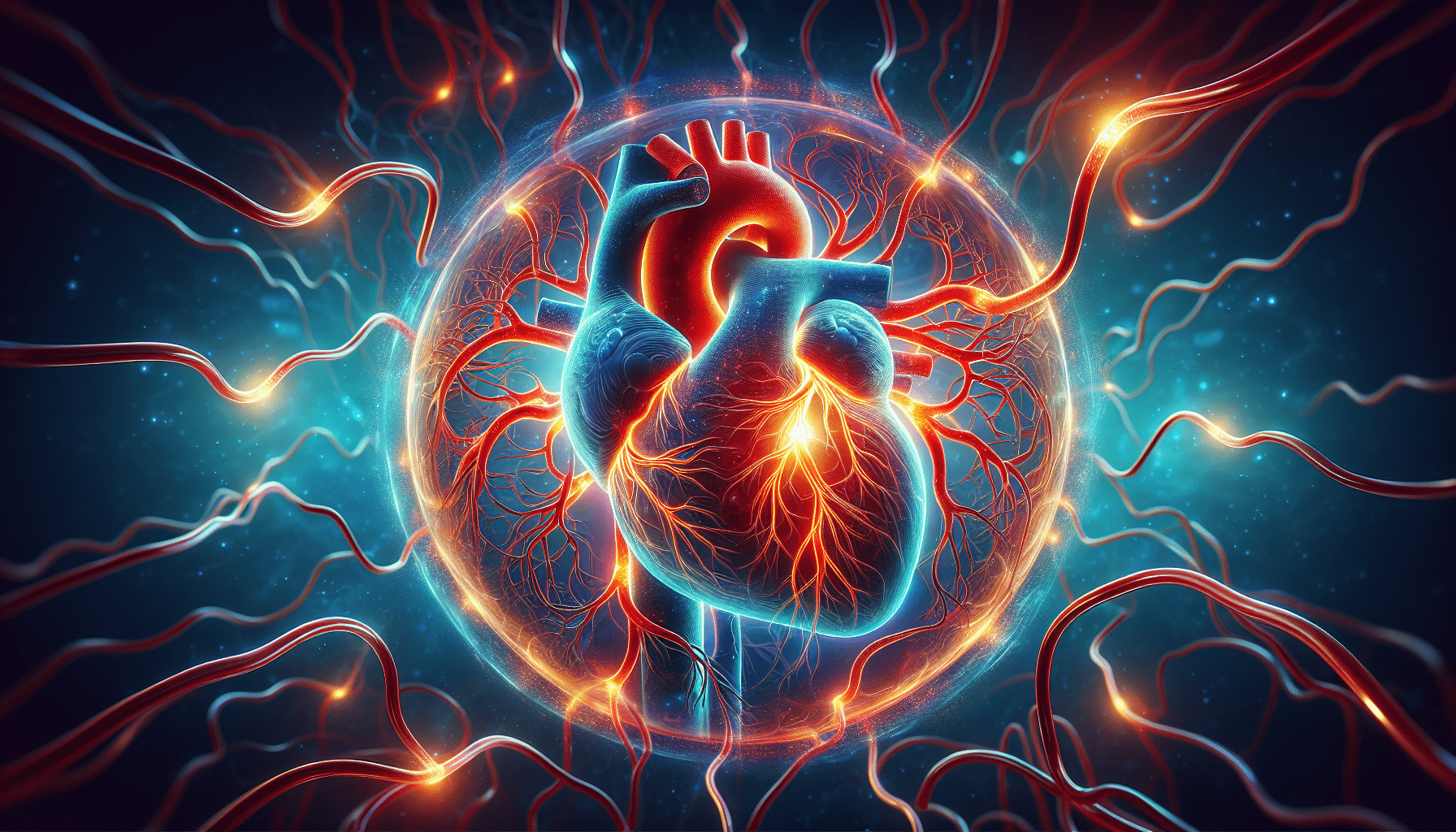 Illustration of a healthy heart and circulatory system